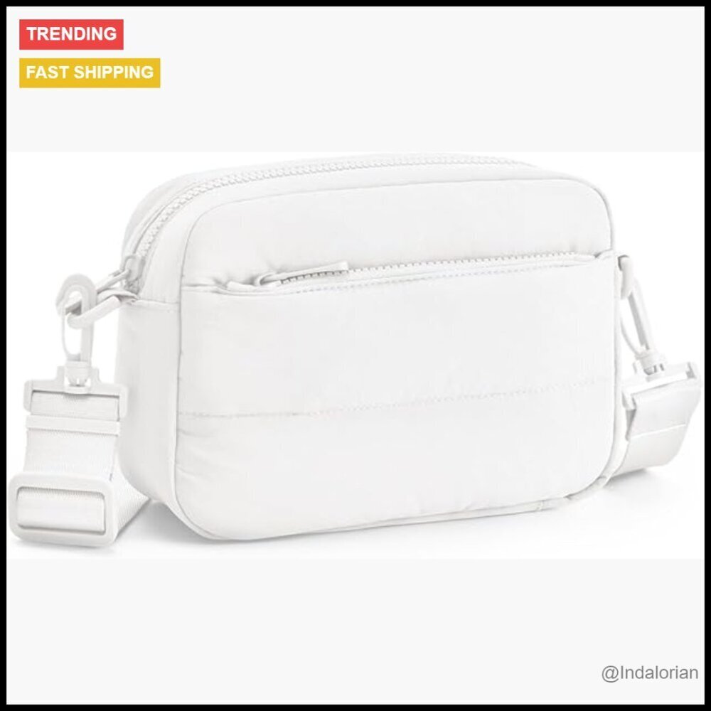 Puffy Quilted Crossbody Bag RFID Blocking Adjustable Strap Travel Chic